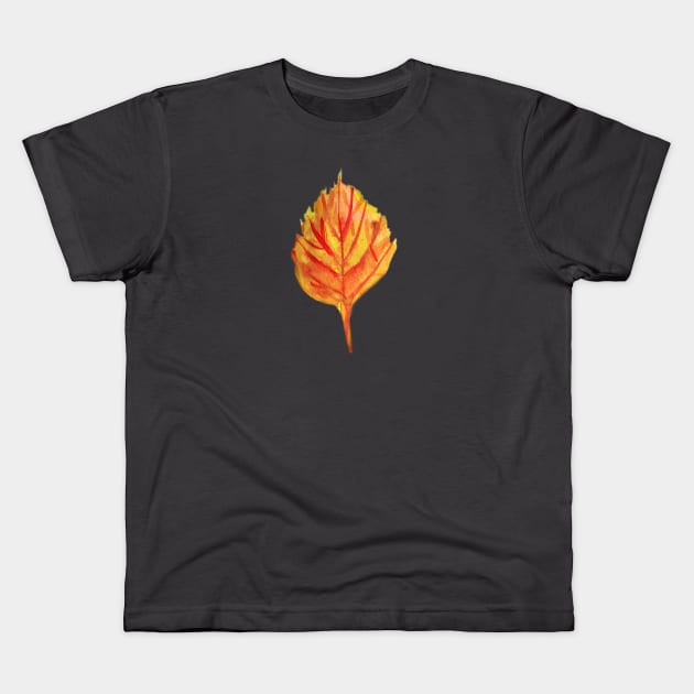 Autumn Leaf Kids T-Shirt by Manitarka